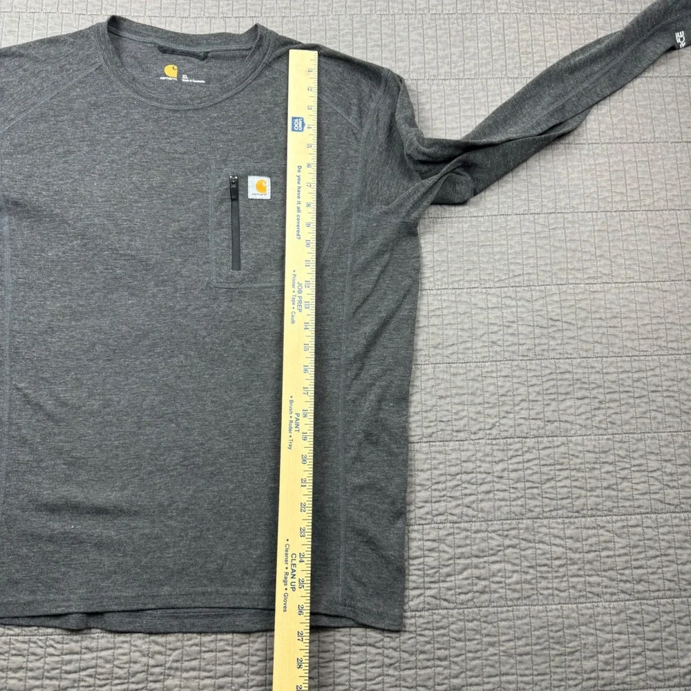 Carhartt Force Shirt‎ Men XL Gray Wool Blend Base Layer Workwear Long Sleeve